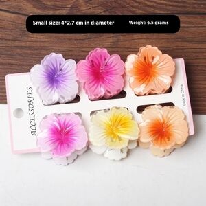 Hair Clips Set - Orange, Pink, Yellow, Purple